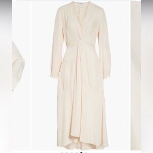 NWT Vince TWIST DRAPE DRESS LONG SLEEVES
MIDI IN OAT BLUSH IN SIZE 10